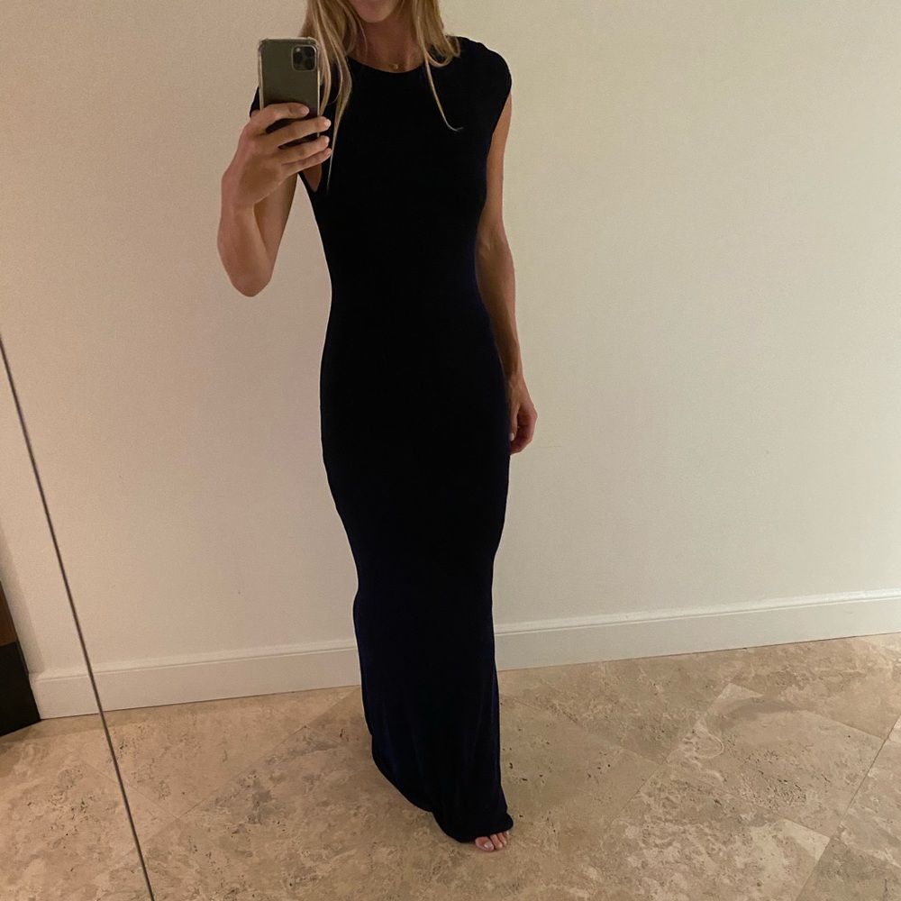 Alice and Olivia Navy Sequin Gown